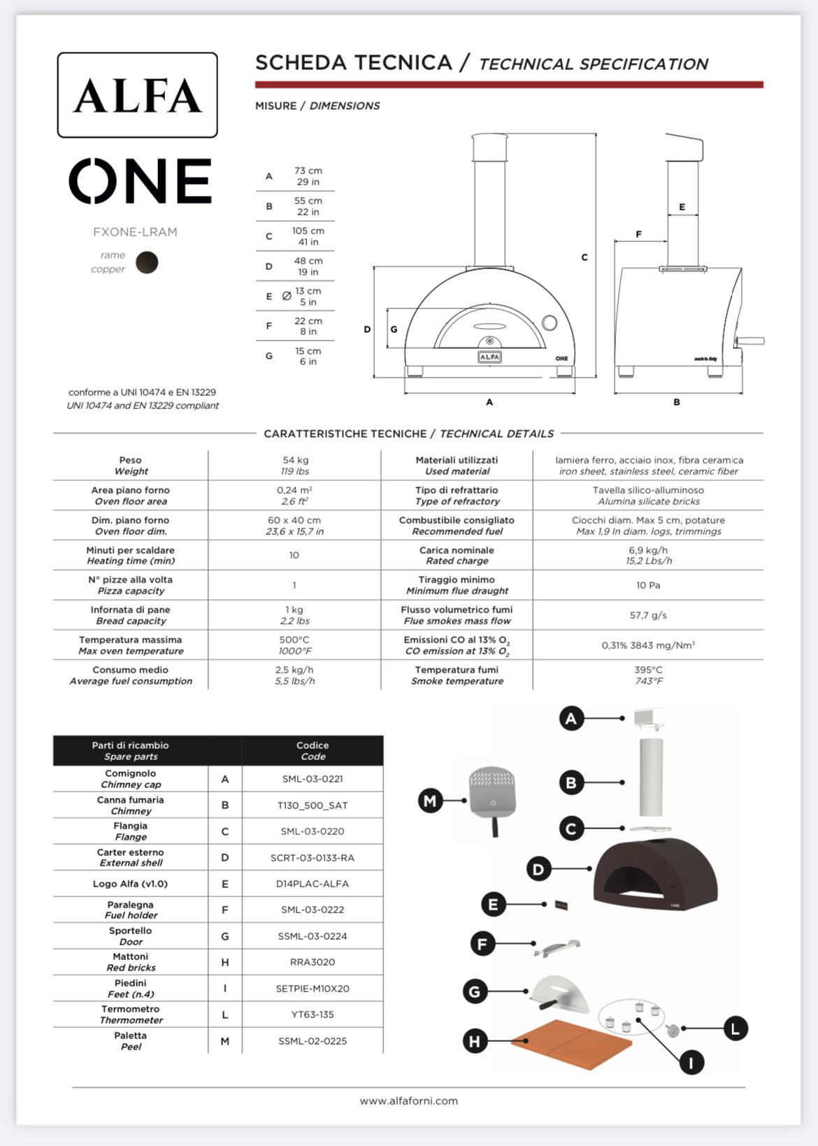 ALFA NANO WOOD COPPER PIZZA OVEN