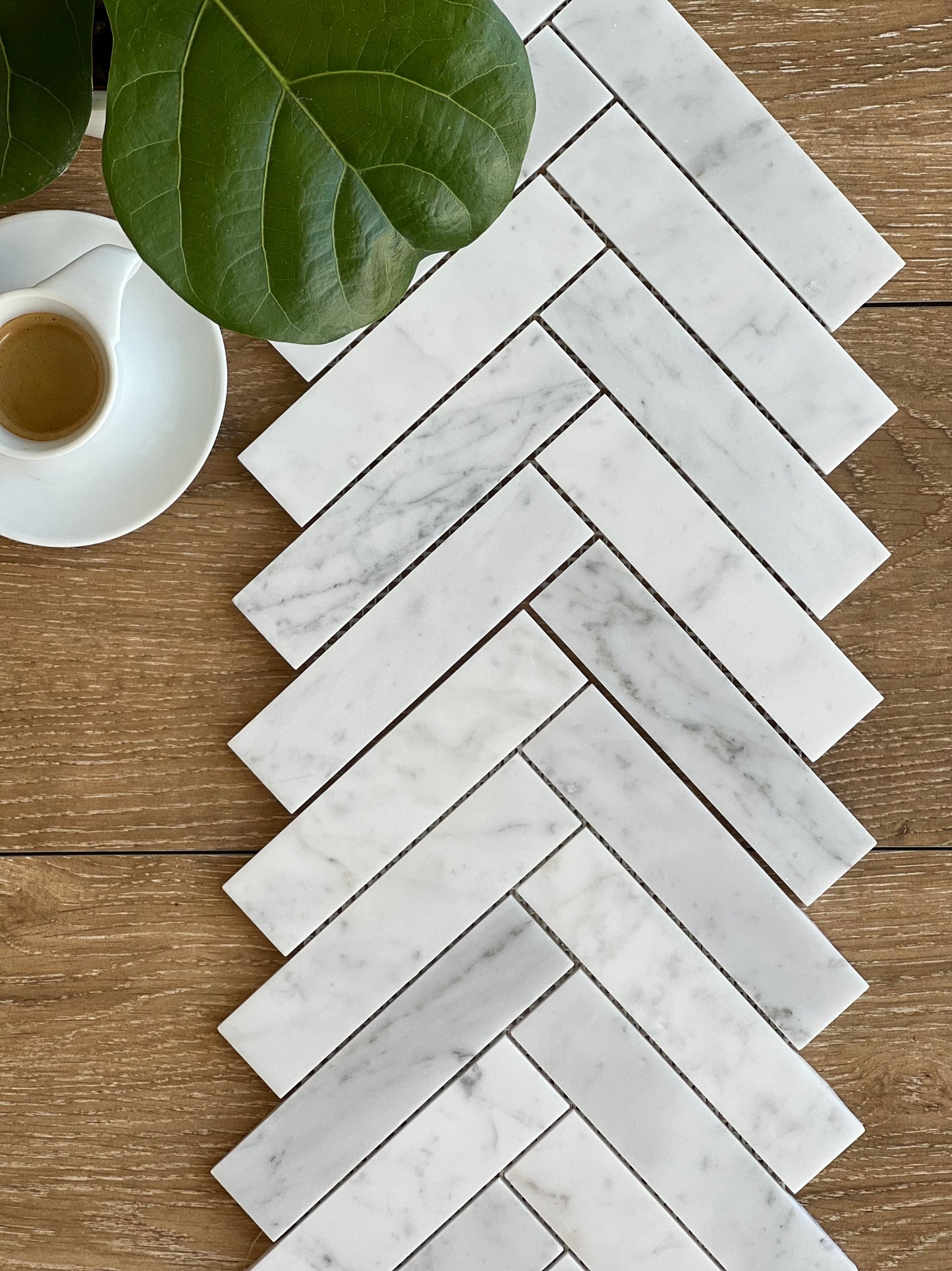 215X263 CARRARA HERRINGBONE HONED