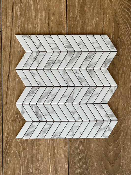 311X280 GLASS 2060-CATC CHEVRON CARRARA